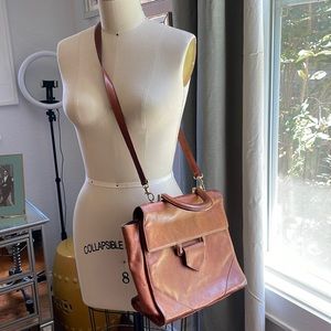 Nieri Argenti Borsa a tracolla in Pelle Made in Italy Luxury Vintage Light Brown